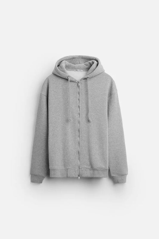 sudadera gris jaspeada