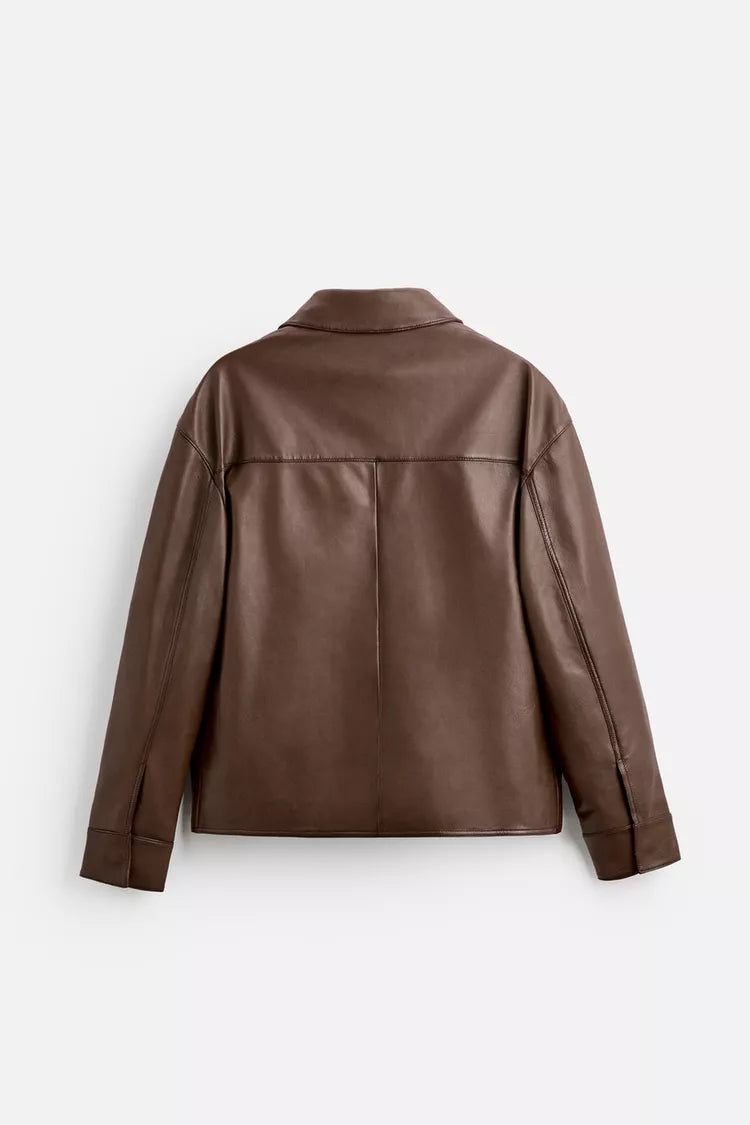 BLOUSON DE CUERO CON BOLSILLOS