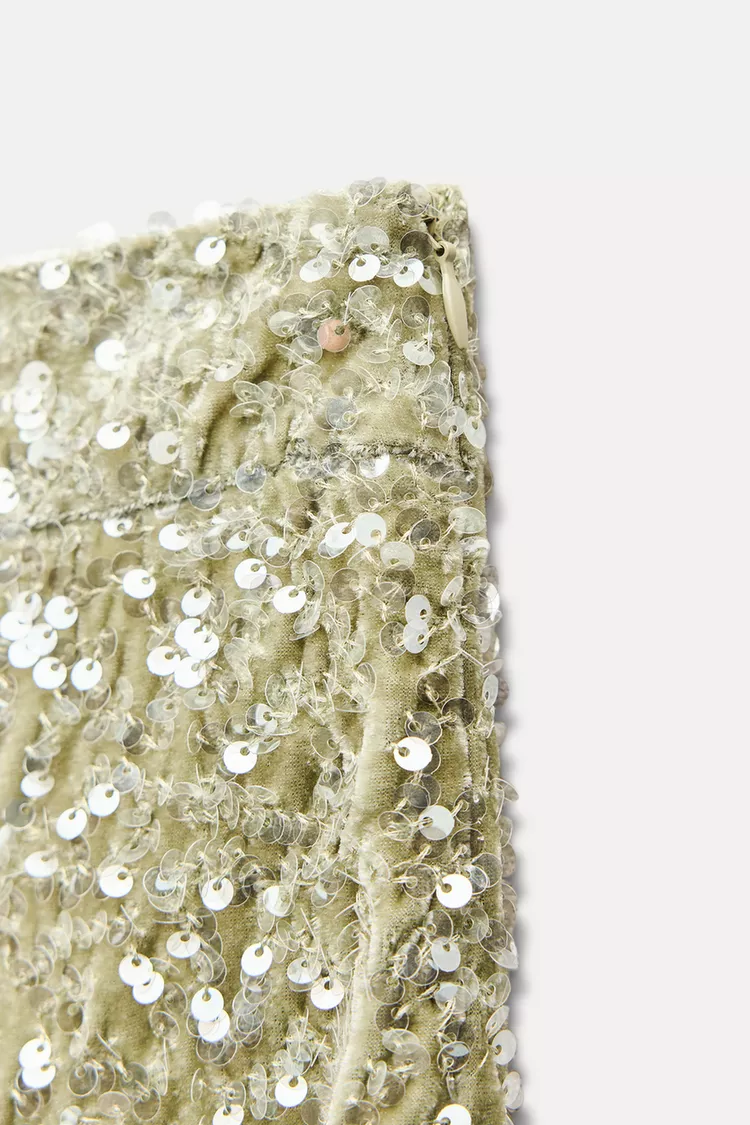 PANTALON FLARE À PAILLETTES